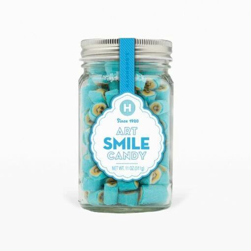 Smile Art Candy Mason Jar -HAMMOND'S CANDIES Shop OJ051106MasonJars Smile edit 1